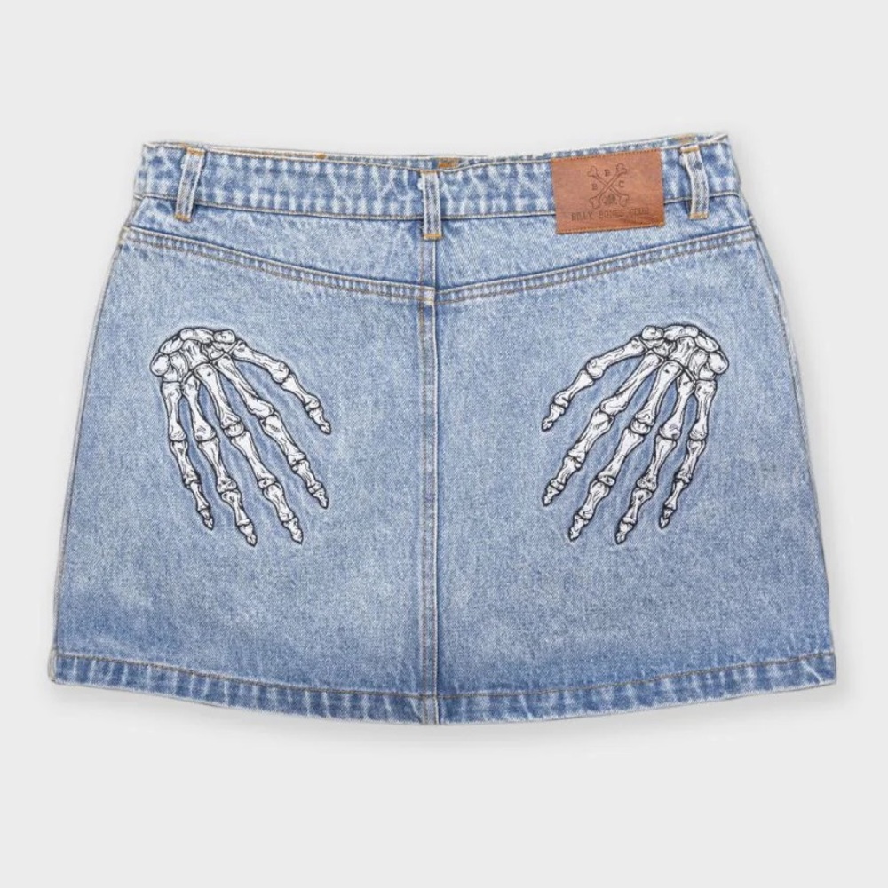 NWT Billy Bones Club Denim Mini Skirt